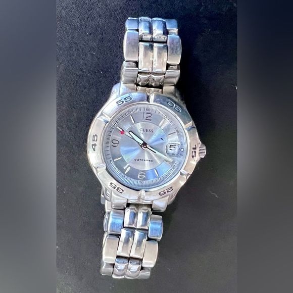 Guess Waterpro Vintage Stainless Steel Link 90’s Watch Y2K GUC! - Picture 3 of 6